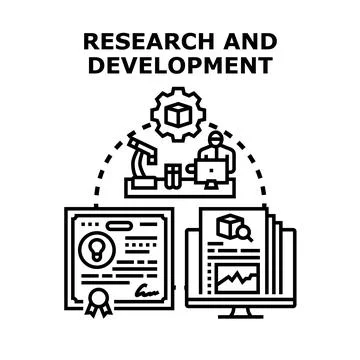 Research and development process generating innovation and patents Stock Illustration