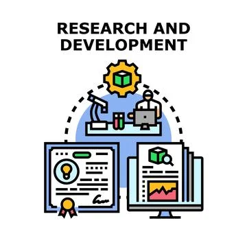 Research and development process generating innovation and patents Stock Illustration