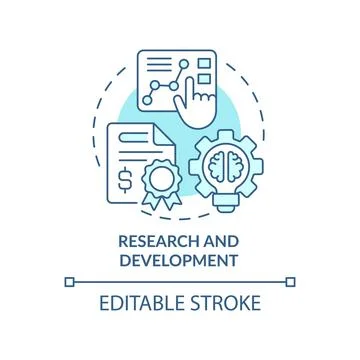 Research and development turquoise concept icon Illustrazione stock