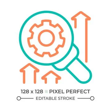 Research and development two color line icon 스톡 일러스트