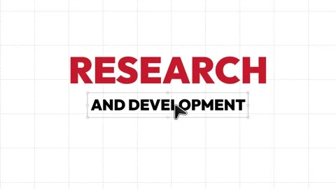Research and Development typography dragging on the white backdrop with cursors Stock Footage 313344594