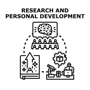 Research and personal development concept illustration Stock Illustration