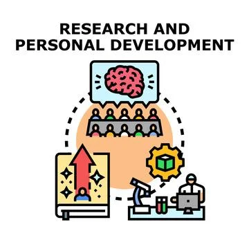 Research and personal development concept illustration Stock Illustration