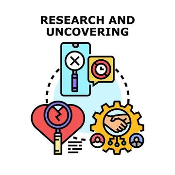 Research and uncovering concept for problem solving 库存插图