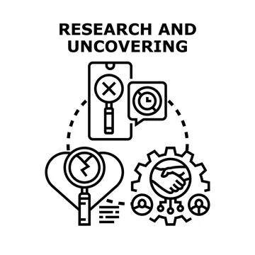 Research and uncovering concept for problem solving Stock Illustration