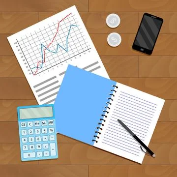 Research and verification of statistical data Stock Illustration