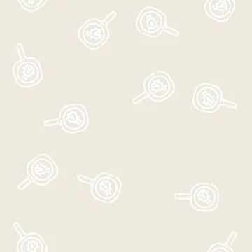 Research animal on fleas line vector seamless pattern Stock Illustration