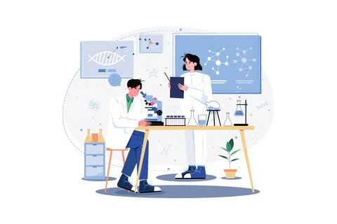 Research Assistant supporting data analysis. Stock Illustration