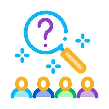 Research audience question icon vector outline illustration Illustrazione stock