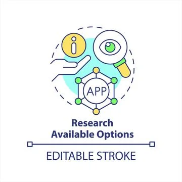 Research available options concept icon Stockillustratie