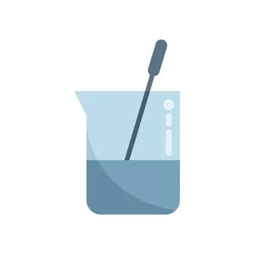 Research beaker icon flat vector. Medical lab Stock Illustration