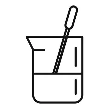 Research beaker icon outline vector. Medical lab Stock Illustration