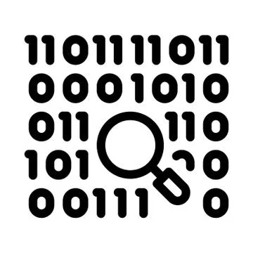 Research binary code icon vector outline illustration 스톡 일러스트