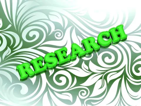 RESEARCH- bright color letters on nice green ornament background Stock Illustration