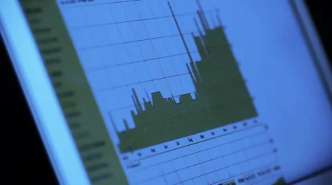 Research the business data chart from web,computer show financial digital. 库存影片 35587621