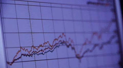 Research the business data wavy chart,computer show financial stock digital. 库存影片 35486735
