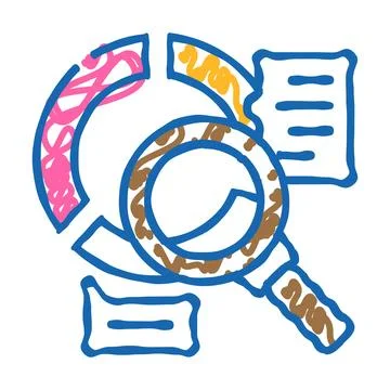 Research chart icon doodle illustration イラスト素材