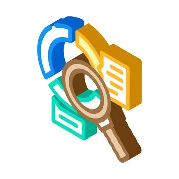 Research chart isometric icon vector illustration Stock Illustration