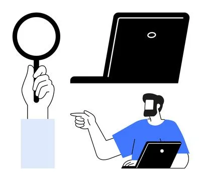 Research, communication, digital analysis, tech support, task management, tea 스톡 일러스트