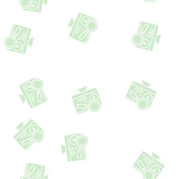 Research computer incident glyph seamless pattern イラスト素材