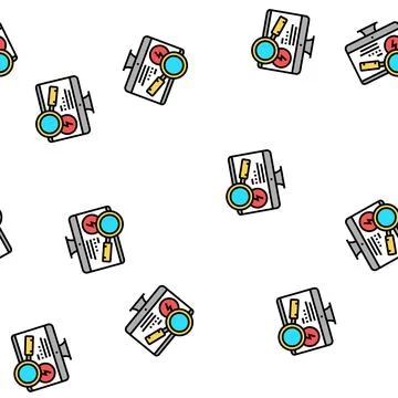 Research computer incident vector seamless pattern 库存插图