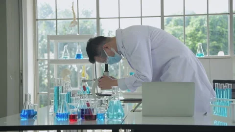 Research concept of 4k resolution. Asian scientists are examining the anoma.. Stock Footage 276572753