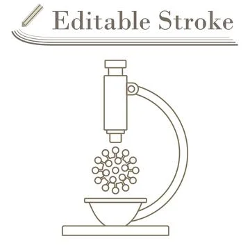 Research Coronavirus By Microscope Icon Illustrazione stock