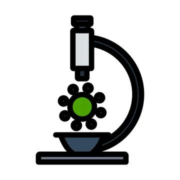 Research Coronavirus By Microscope Icon Illustrazione stock