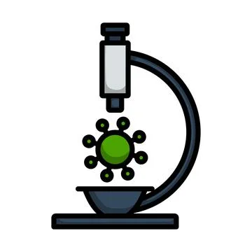 Research Coronavirus By Microscope Icon Illustrazione stock