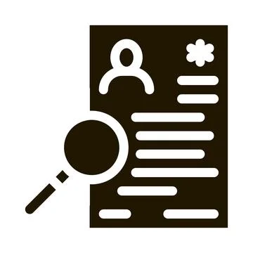 Research cv icon Vector Glyph Illustration Stock Illustration