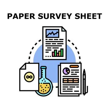 Research data analysis and survey report concept Illustrazione stock