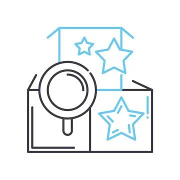 Research data line icon, outline symbol, vector illustration, concept sign Stock Illustration