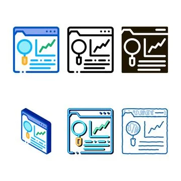 Research designs information folder icon vector outline Illustrazione stock