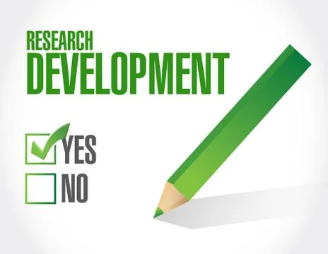 Research development approval check sign concept Stock Illustration