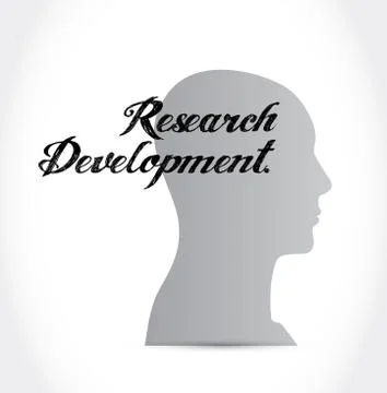Research development brain sign concept Stockillustratie
