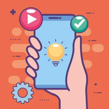 Research development in smartphone Stock Illustration