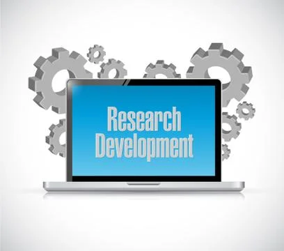 Research development tech computer sign concept Stock Illustration