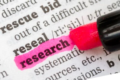 Research  Dictionary Definition Stock Photos