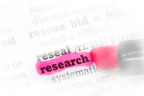 Research  Dictionary Definition Stock Photos