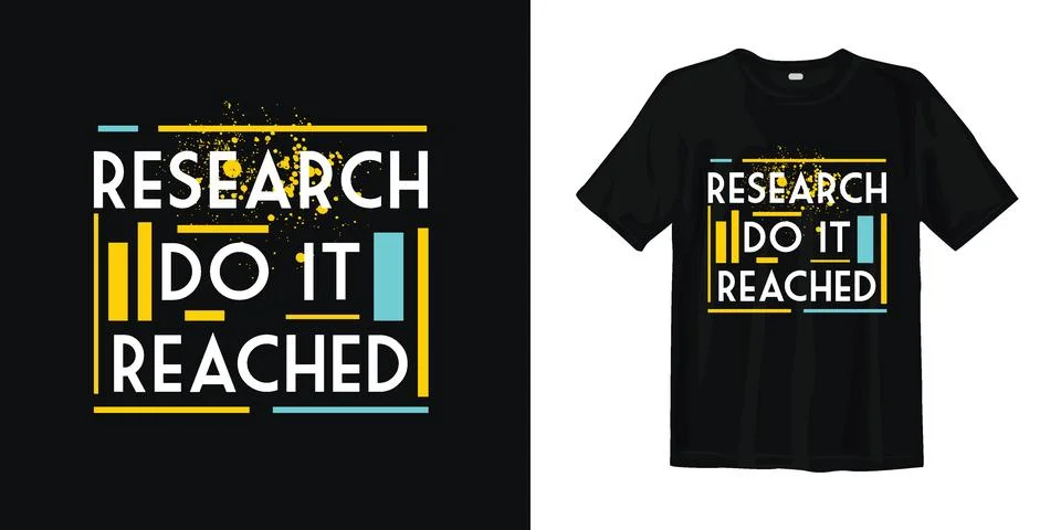 Research do it reached typography t shirt design, tee print, calligraphy Stock Illustration