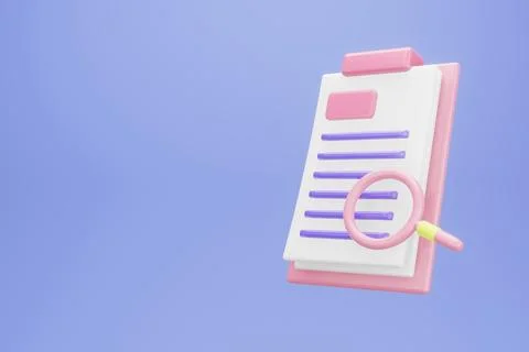 Research document concept. Searching image and video files in database. Docum Stock Illustration