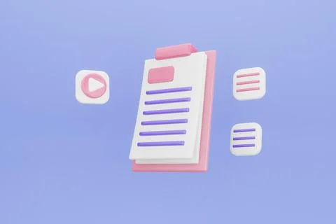 Research document concept. Searching image and video files in database. Doc.. Stock Illustration