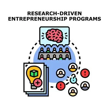 Research driven entrepreneurship programs developing innovation Stock Illustration