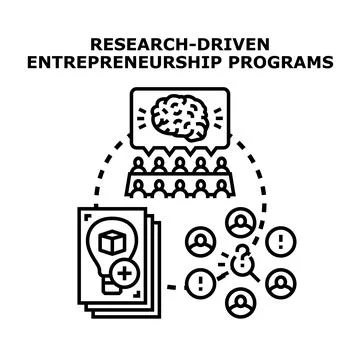 Research driven entrepreneurship programs developing innovation 库存插图