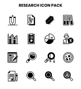 Research DuoTone Bundle Icons Pack Stockillustratie