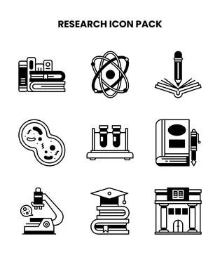 Research DuoTone Vector Icons Pack Stock Illustration
