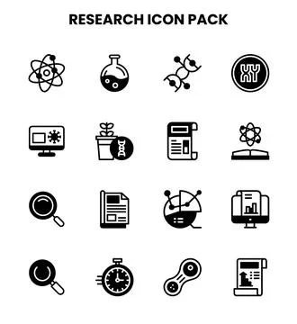 Research DuoTone Vector Icons Pack Stock Illustration