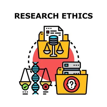 Research ethics concept illustration with balancing values Stock Illustration