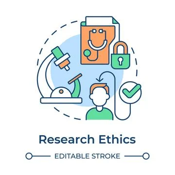 Research ethics multi color concept icon Stock Illustration