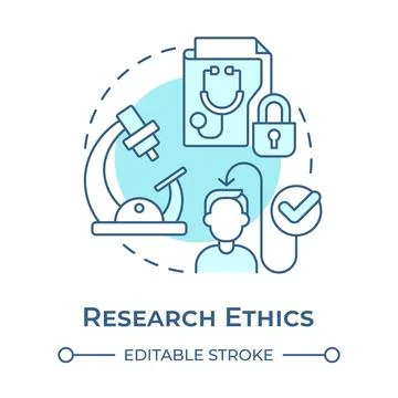 Research ethics soft blue concept icon Illustrazione stock